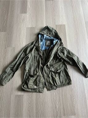 H&M Men's Hooded Field Jacket - Olive Green